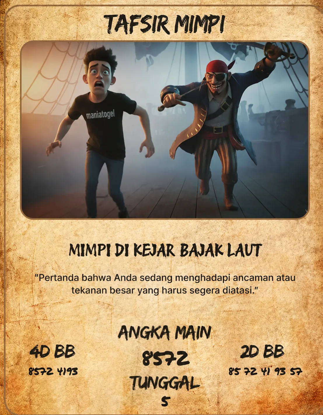 Arti Mimpi dikejar bajak laut